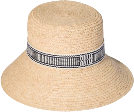 Beige woven sun hat