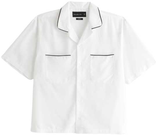 White camp collar shirt